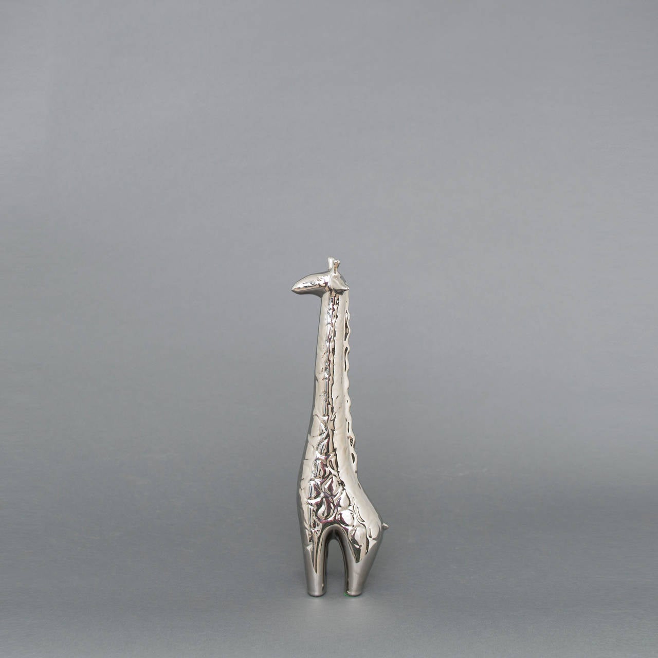 Mid-Century Modern Jaru Metallic Silver Giraffe
