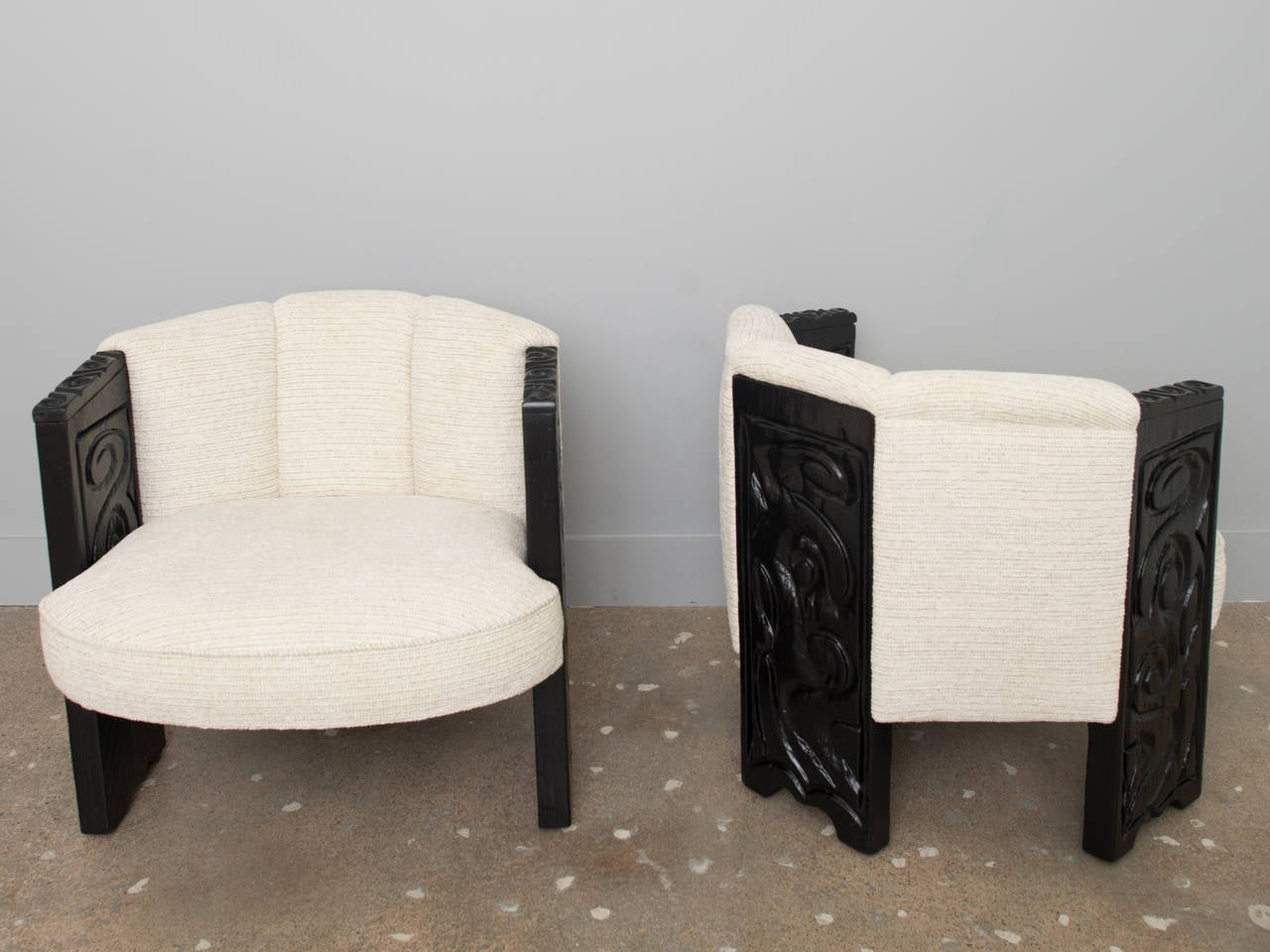 American Brutalist Club Chairs For Sale