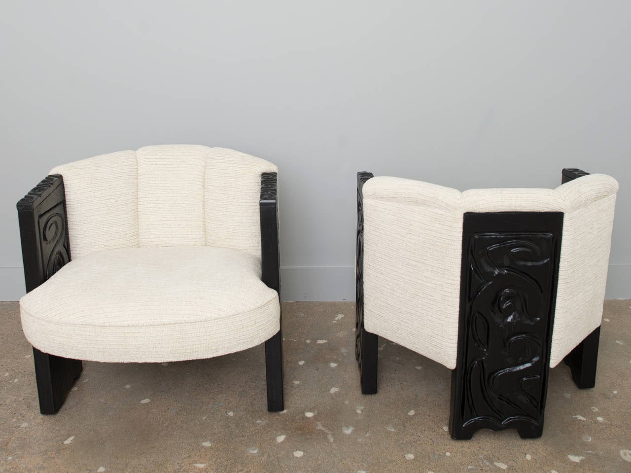 Brutalist Club Chairs In Excellent Condition For Sale In Houston, TX