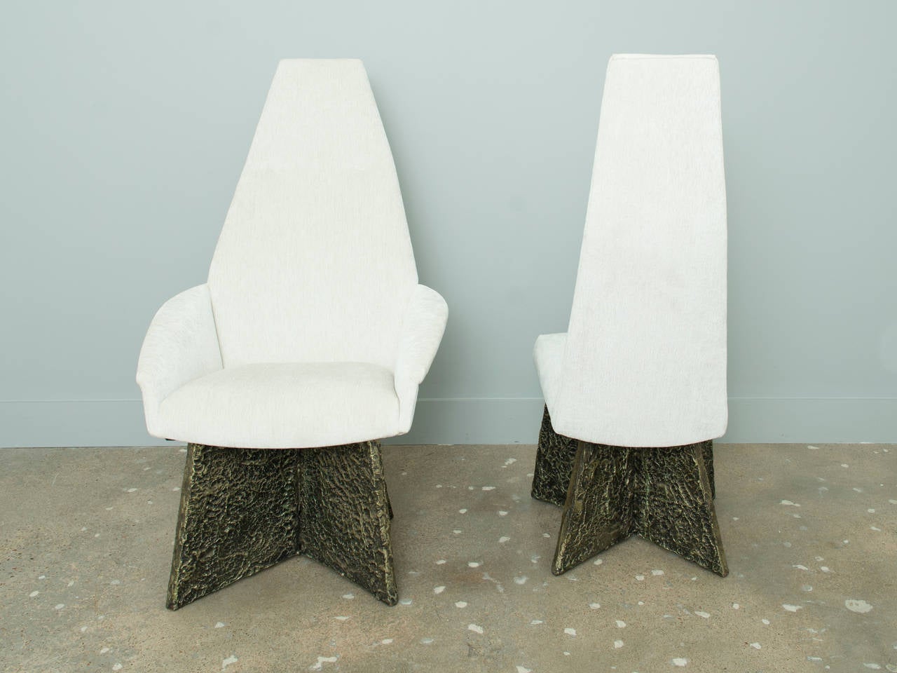 Set of Eight Adrian Pearsall Brutalist Style Dining Chairs In Excellent Condition In Houston, TX