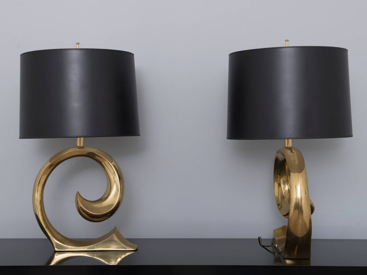 Mid-Century Modern Pierre Cardin Solid Brass Lamps