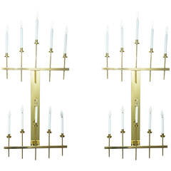 4 Foot Long Brass Vintage Wall Sconces in the Style of Tommi Parzinger