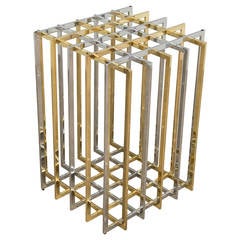 Pierre Cardin Brass and Chrome Grid Dining Table Base