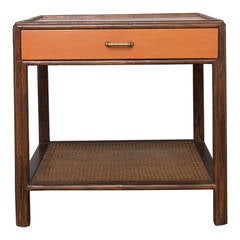 Large McGuire Cane, Walnut and Lacquer End Table 12