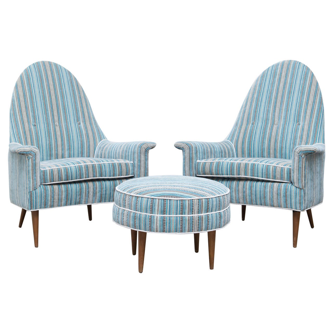 Pair of Adrian Pearsall Triangular Lounge Chairs at 1stdibs