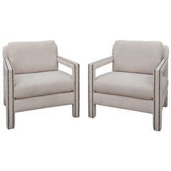 Milo Baughman Parson Style Lounge Chairs