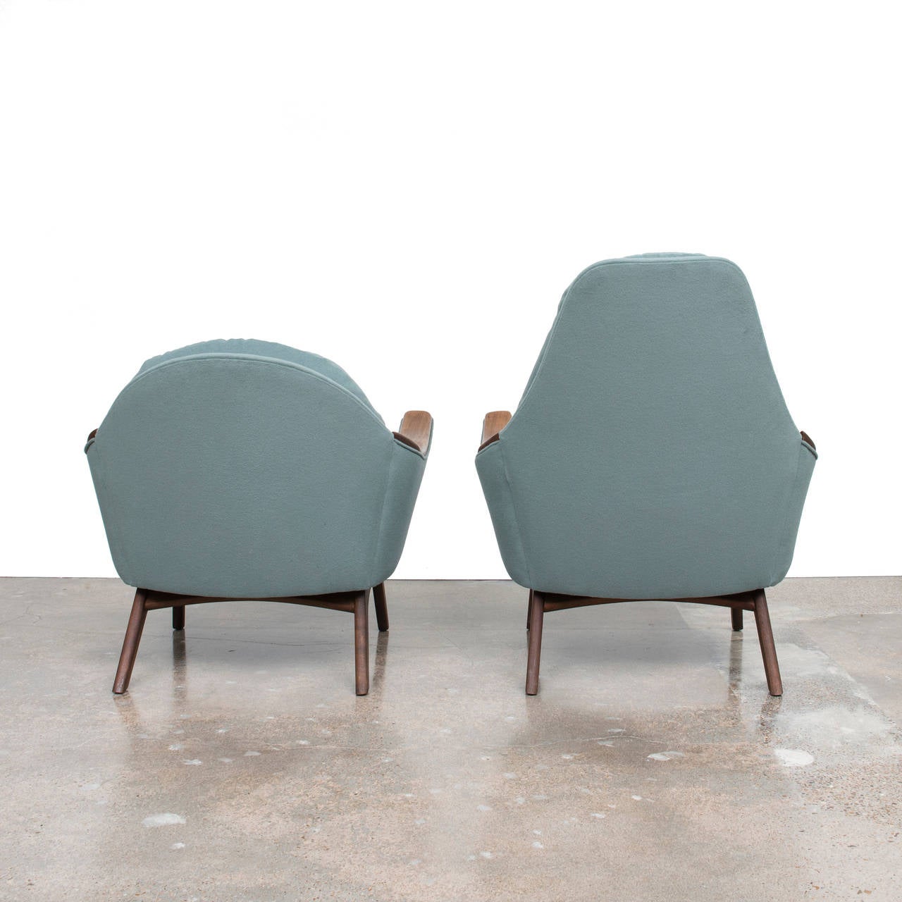 Mid-20th Century Adrian Pearsall Sleigh-Form Chairs (his & hers)