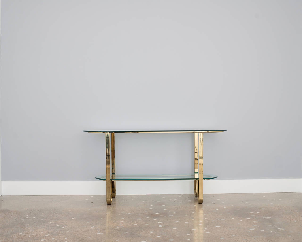 Mid-Century Modern Design Institute of America Brass and Glass Console Table