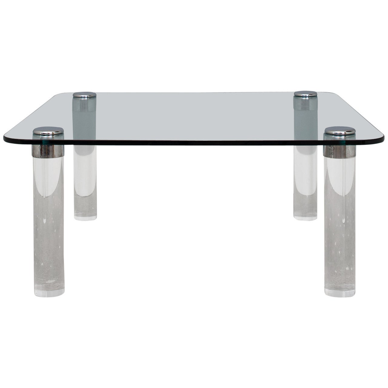 Pace Collection Lucite and Glass Coffee Table
