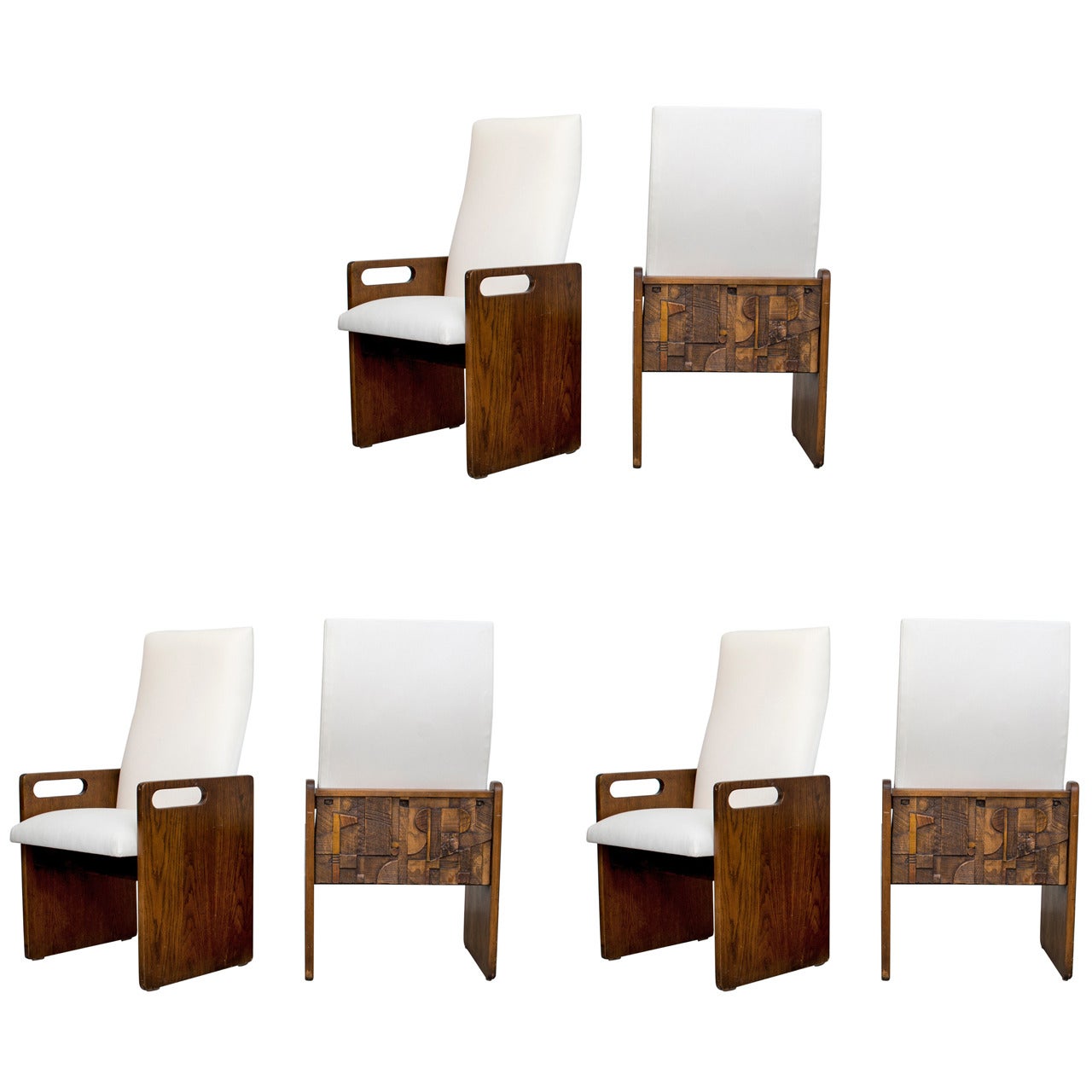 Paul Evans Inspired Brutalist Mosaic Dining Chairs