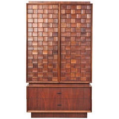 Vintage Mid Century Modern Brutalist Style Cabinet