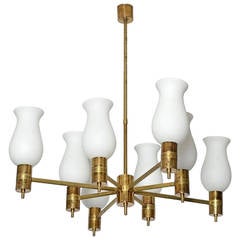 1950s Italian Arredoluce Style Brass Chandelier
