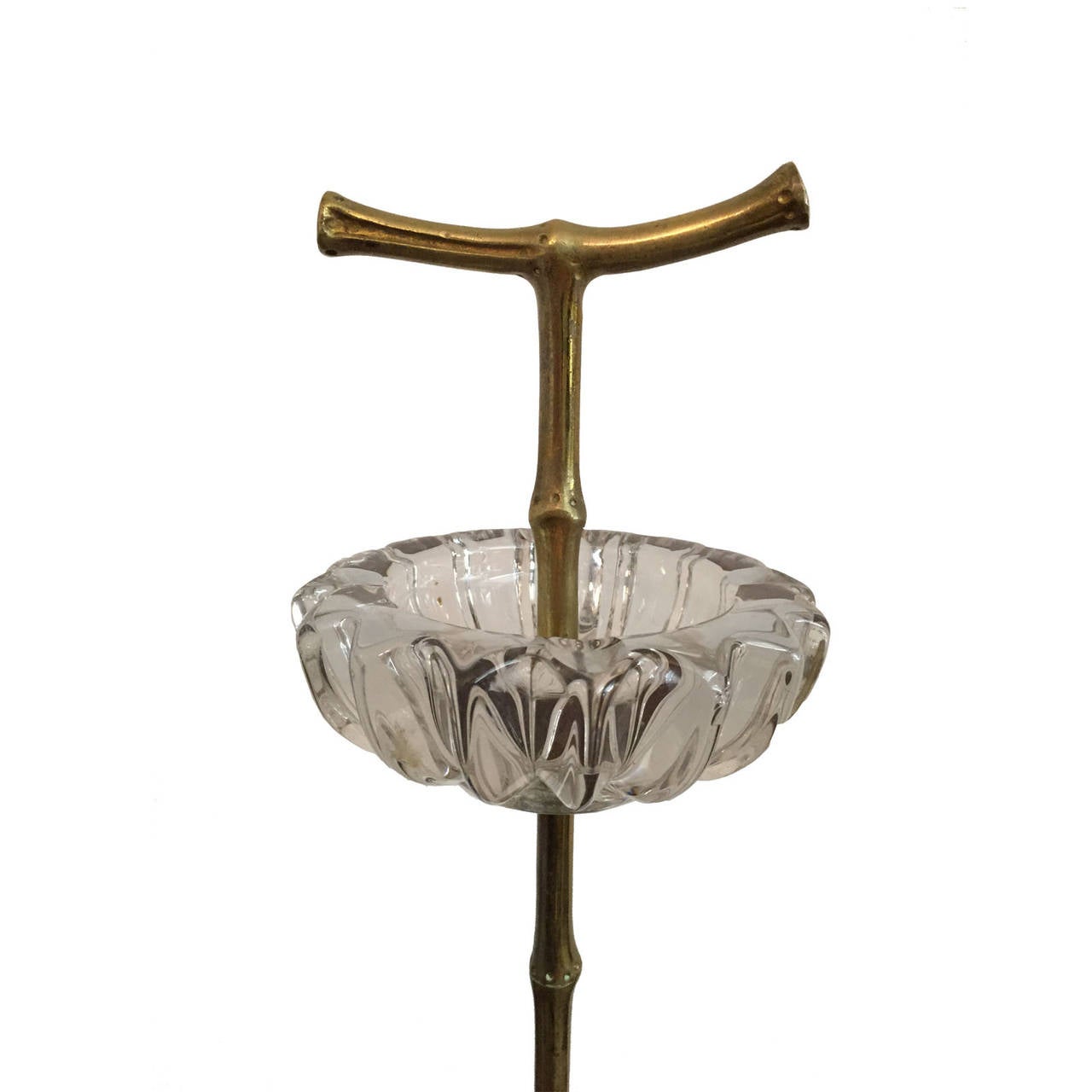 Mid-Century Modern Midcentury Brass Faux Bamboo Stand by Maison Baguès For Sale