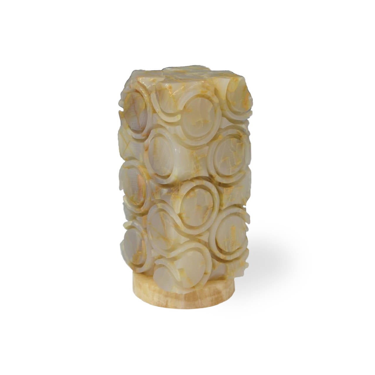 Hand-Carved Onyx Table Lamps