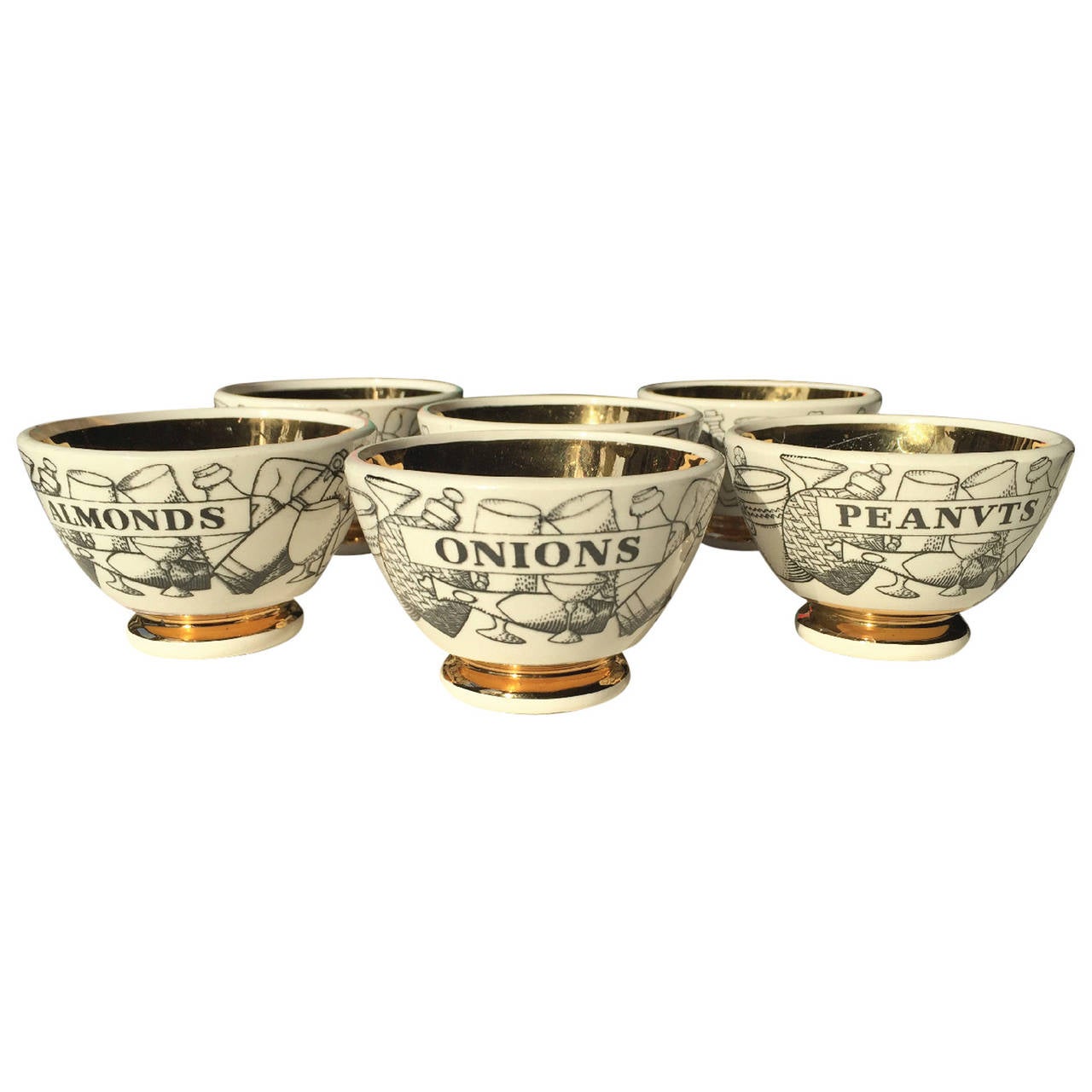 Fornasetti Bar Snack Bowls at 1stDibs