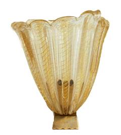Barovier and Toso Murano Cordonato D'Oro sconce