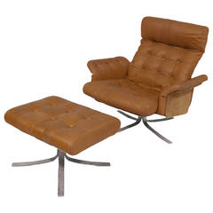 Søren Nissen and Ebbe Gehl Lounge Chair with Ottoman
