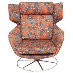 Scandinavian Wingback Swivel Chair