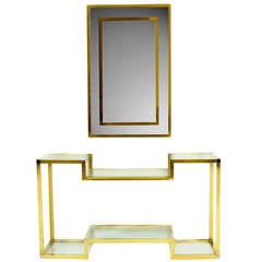Italian 1980s Romeo Rega console and mirror