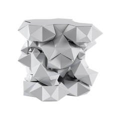 Geometric Primitives Side Table/End Table in Powder-Coated White Aluminum 7