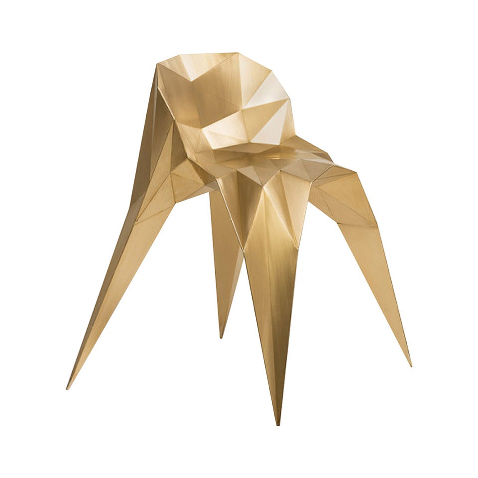 Brass Spider Chair Unique Dining Chair by Zhoujie Zhang