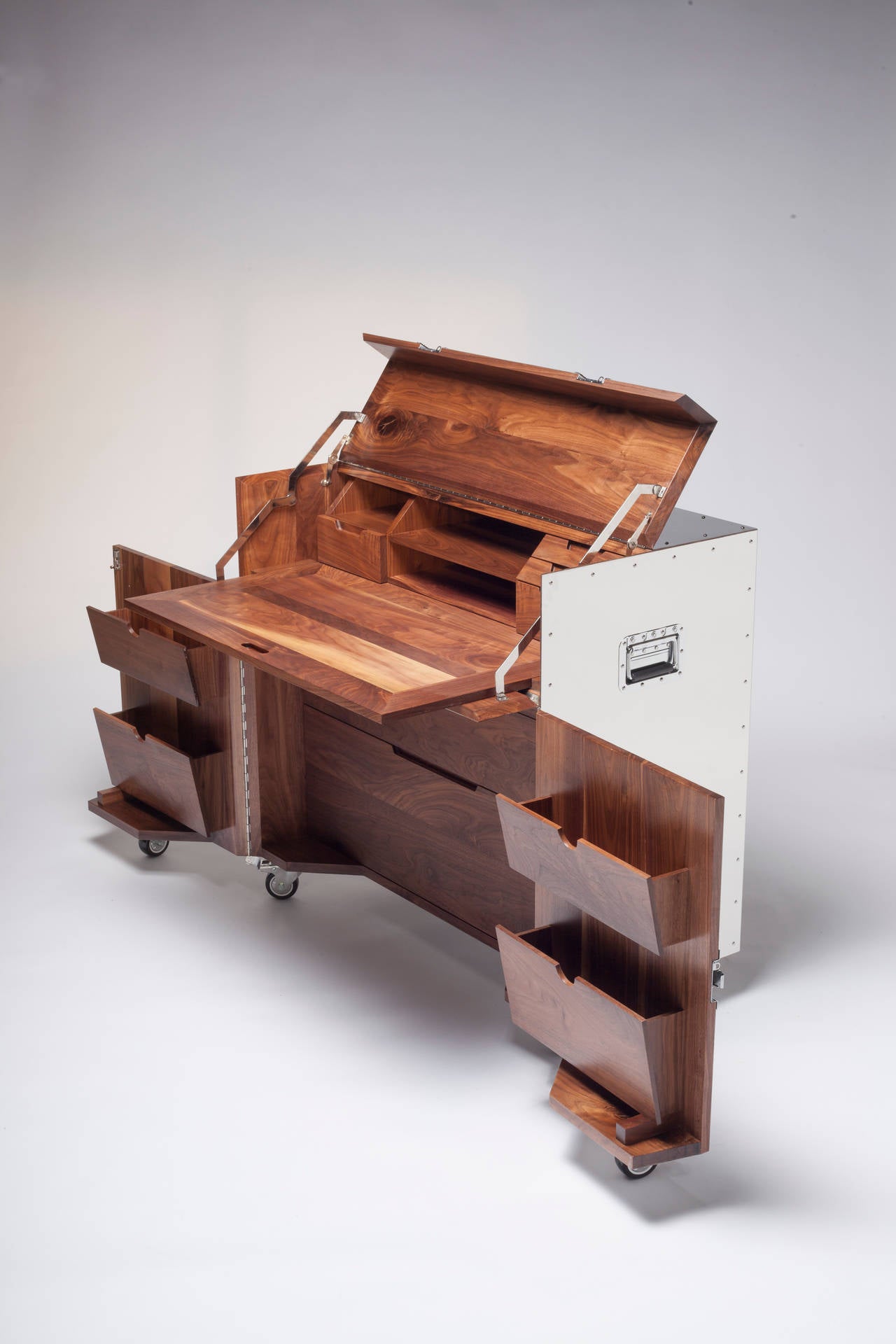The Writing Desk is from Naihan Li's celebrated CRATES Series. 

Naihan’s idea for the CRATES originated from the uncertainty of Beijing’s shifting urban playground, where once discovered, industrial and artist spaces were quickly destroyed.
