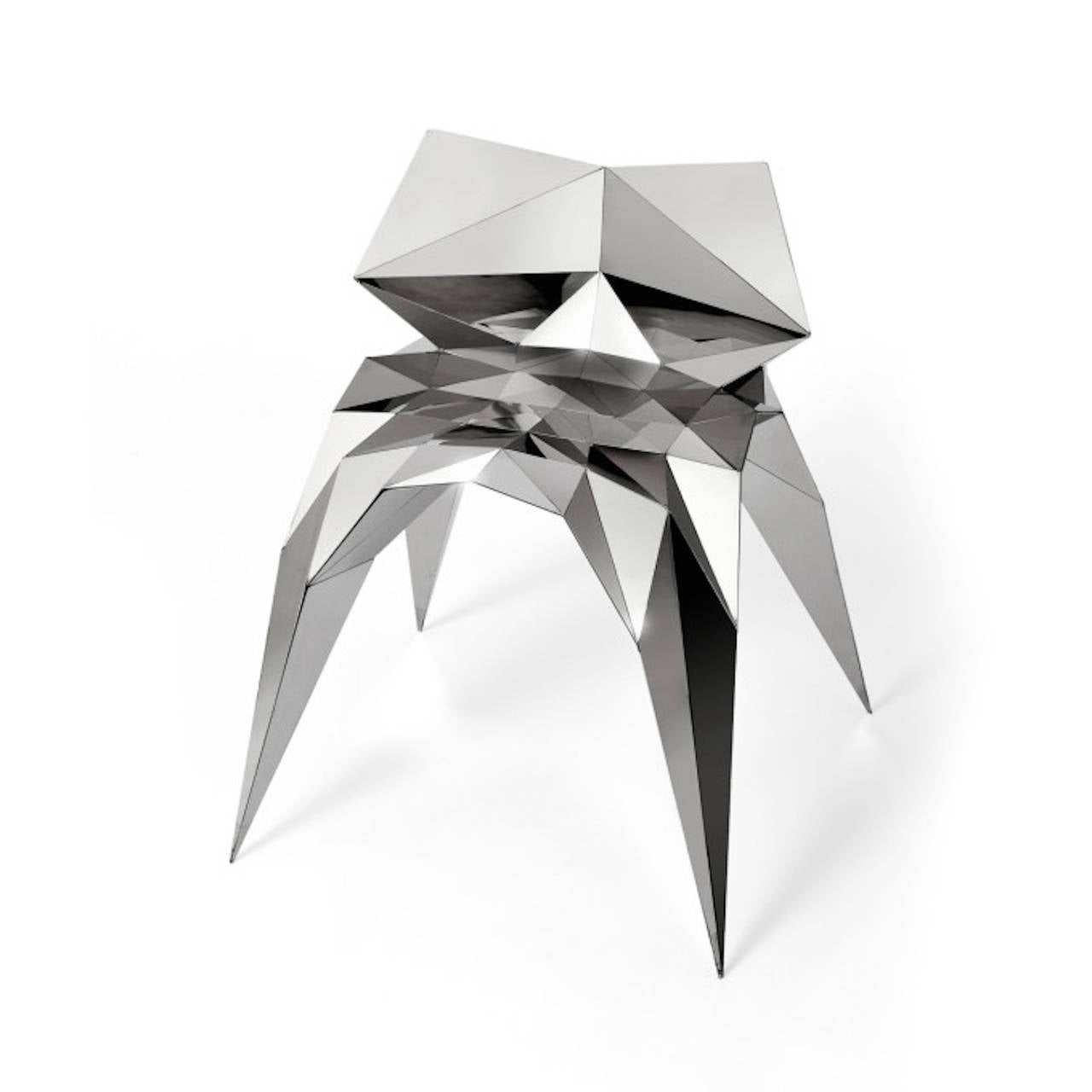 Bow Tie Chair in Mirror Finish Stainless Steel by Zhoujie Zhang