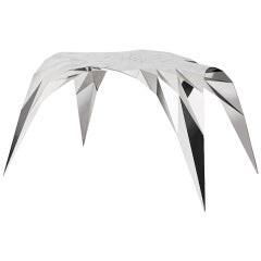 Arch Center Dining Table with Mirror Finish Stainless Steel by Zhoujie Zhang