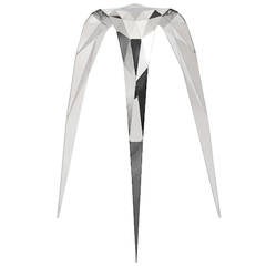 Polished Stainless Steel Triangle Stool/Side Chair by Zhoujie Zhang 5
