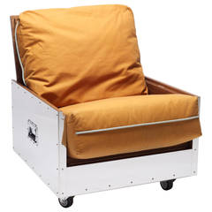 Expandable Sofa Chair Stainless Steel Frame with Cushion Upholstered 8