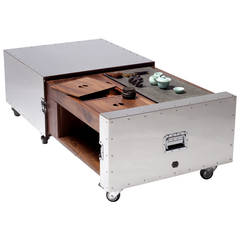 Expandable Tea/Coffee Table from the Crates Stainless Steel Series 12