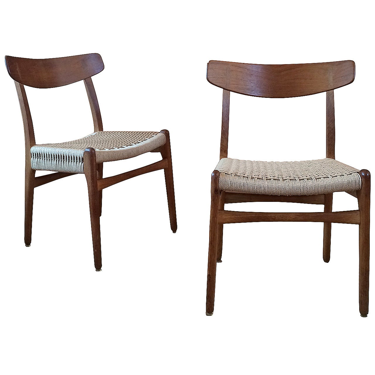 Museum Quality Hans Wegner Chairs in Oak and Paper Cord, 1950