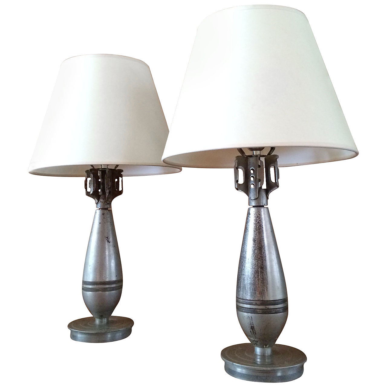 Pair of M43 Bomb Table Lamps, 1940