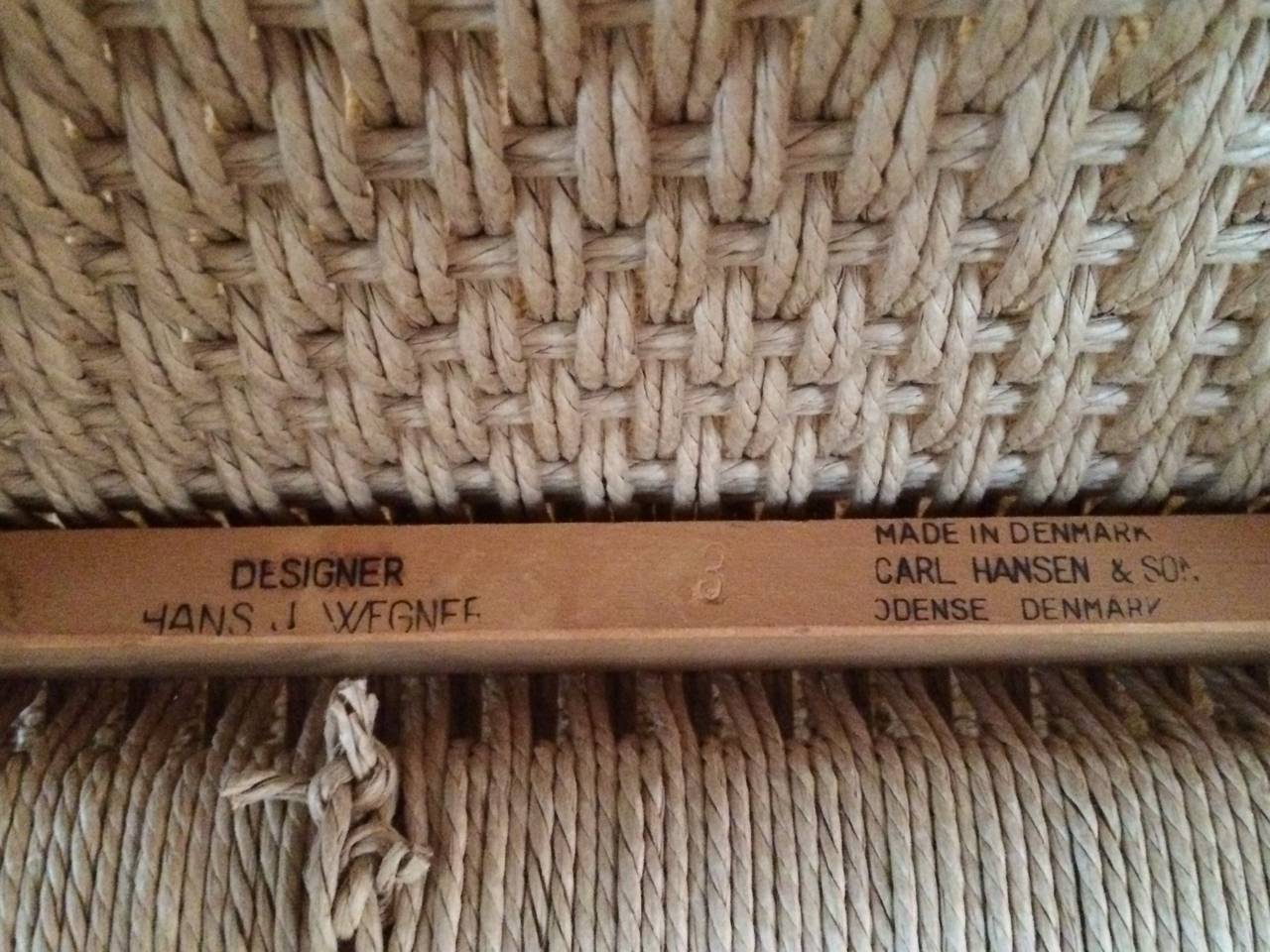 Museum Quality Hans Wegner Chairs in Oak and Paper Cord, 1950 2