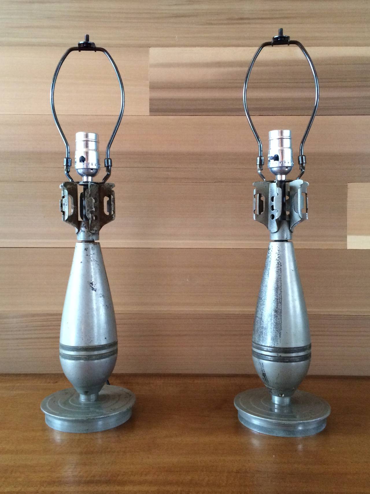 Mid-20th Century Pair of M43 Bomb Table Lamps, 1940