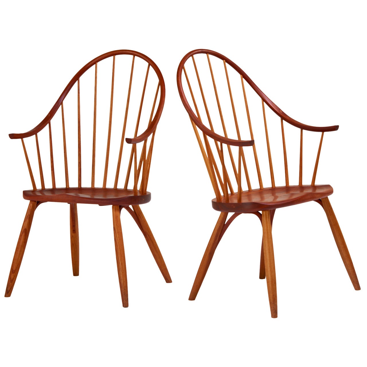 Pair of Early "Continuous Armchairs" by Thomas Moser