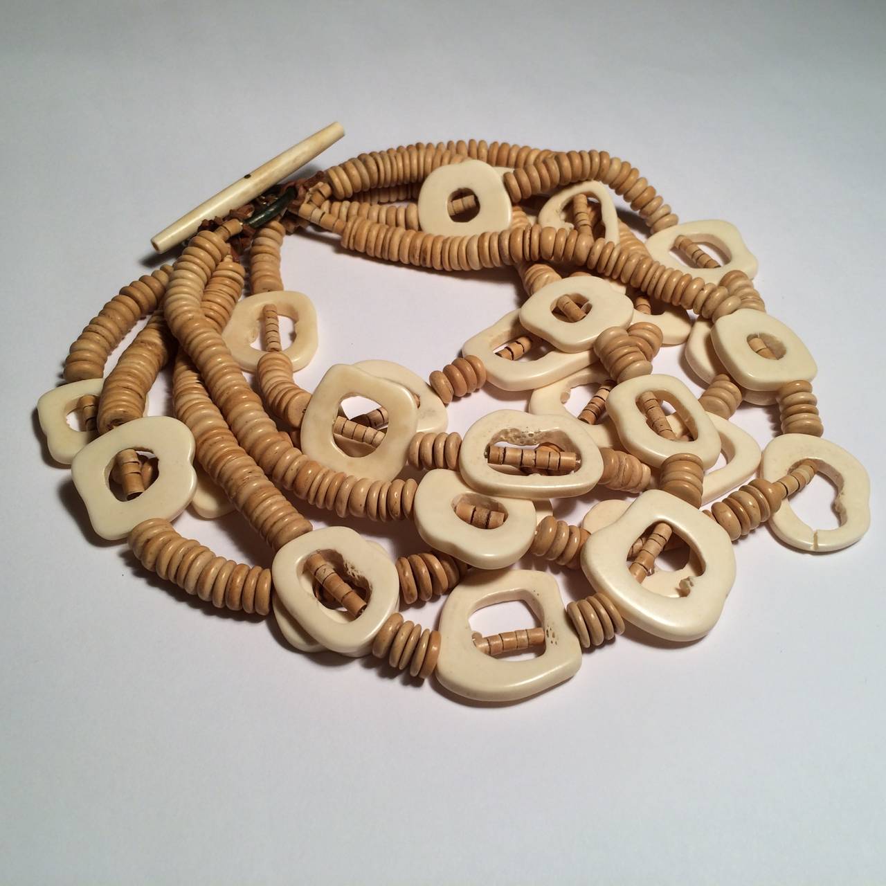 Decorative tribal necklace made of bone, Africa, 21st century.