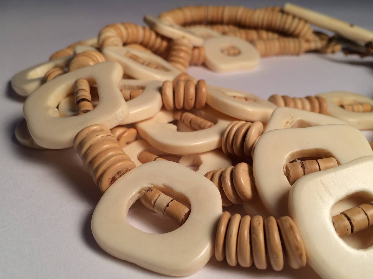 Decorative African Tribal Bone Necklace In Excellent Condition For Sale In Southampton, NY