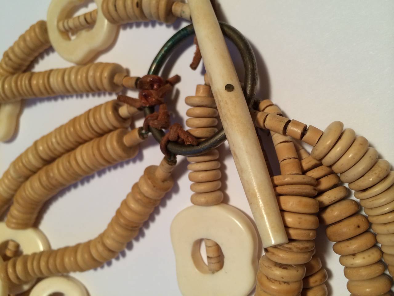 Contemporary Decorative African Tribal Bone Necklace For Sale
