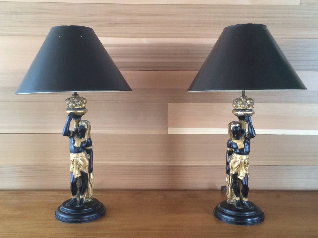 European Pair of Egyptian Revival Table Lamps from the Estate of Diana Vreeland