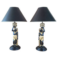 Pair of Egyptian Revival Table Lamps from the Estate of Diana Vreeland