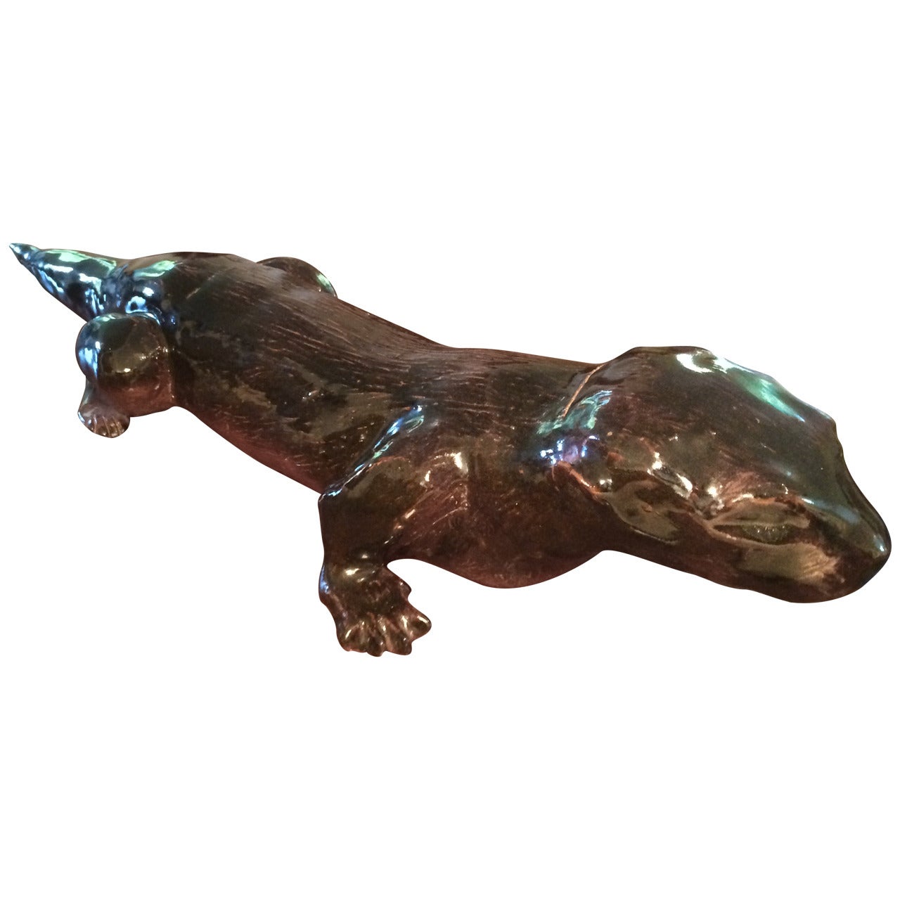 Early 20th Century "Sewer Tile" Sculpture of a Sea Otter For Sale