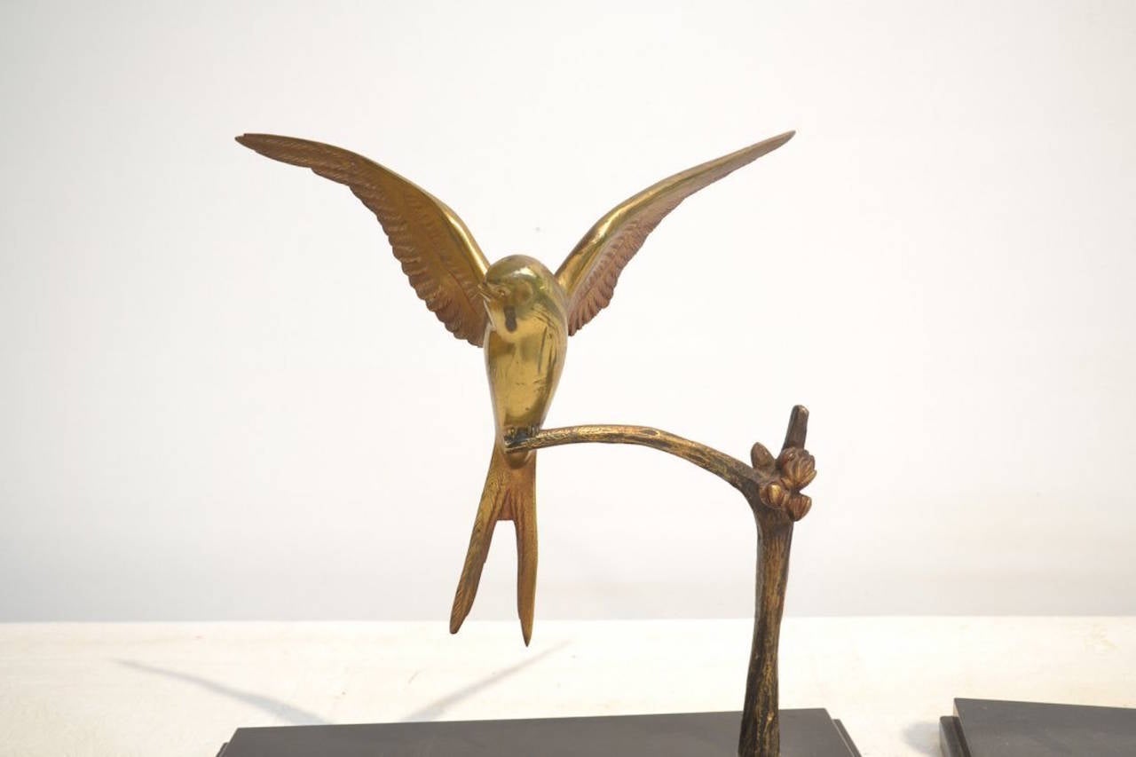 Patinated Georges H. Laurent, Swallow Scuptures For Sale