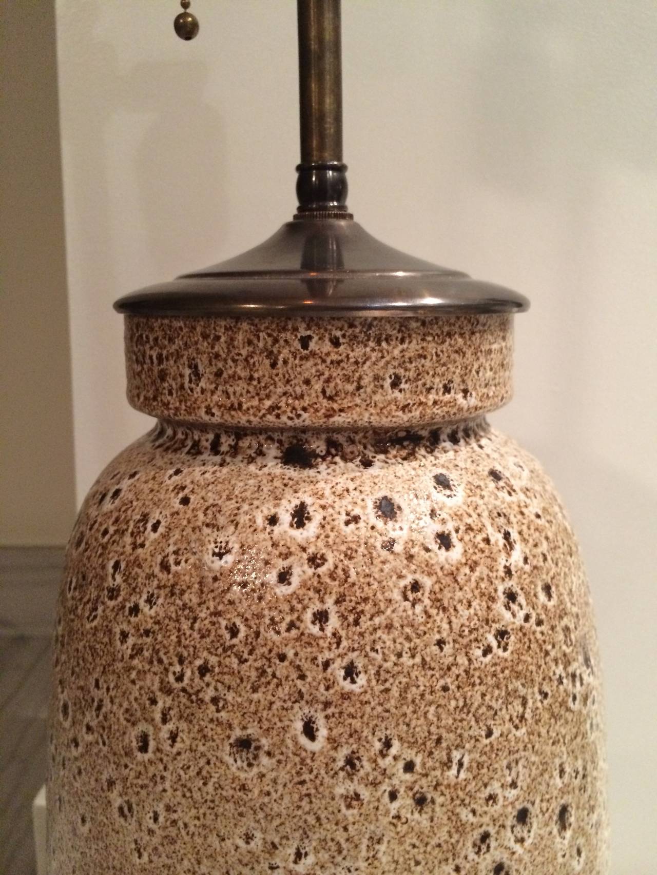 Glazed Scheurich West German Pottery Vase Mounted as a Lamp