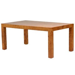 Milo Baughman Olive Burl Extension Dining Table