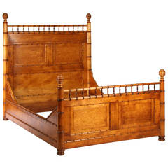 Antique 19th Century Faux Bamboo Bed