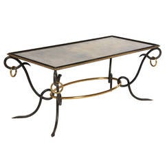 René Drouet Iron and Brass Cocktail Table, France, circa 1940 5