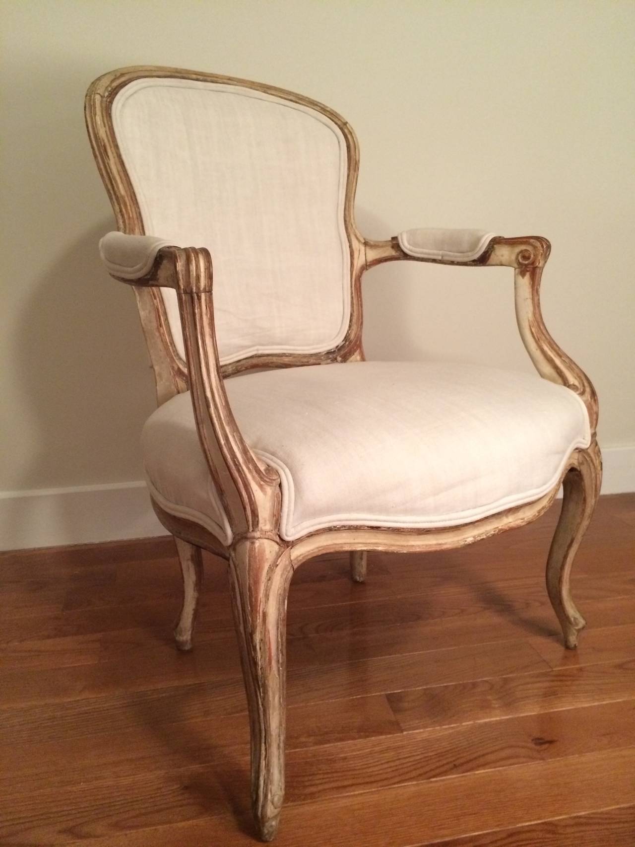 19th Century Pair of French Louis XV Style Fauteuils 1