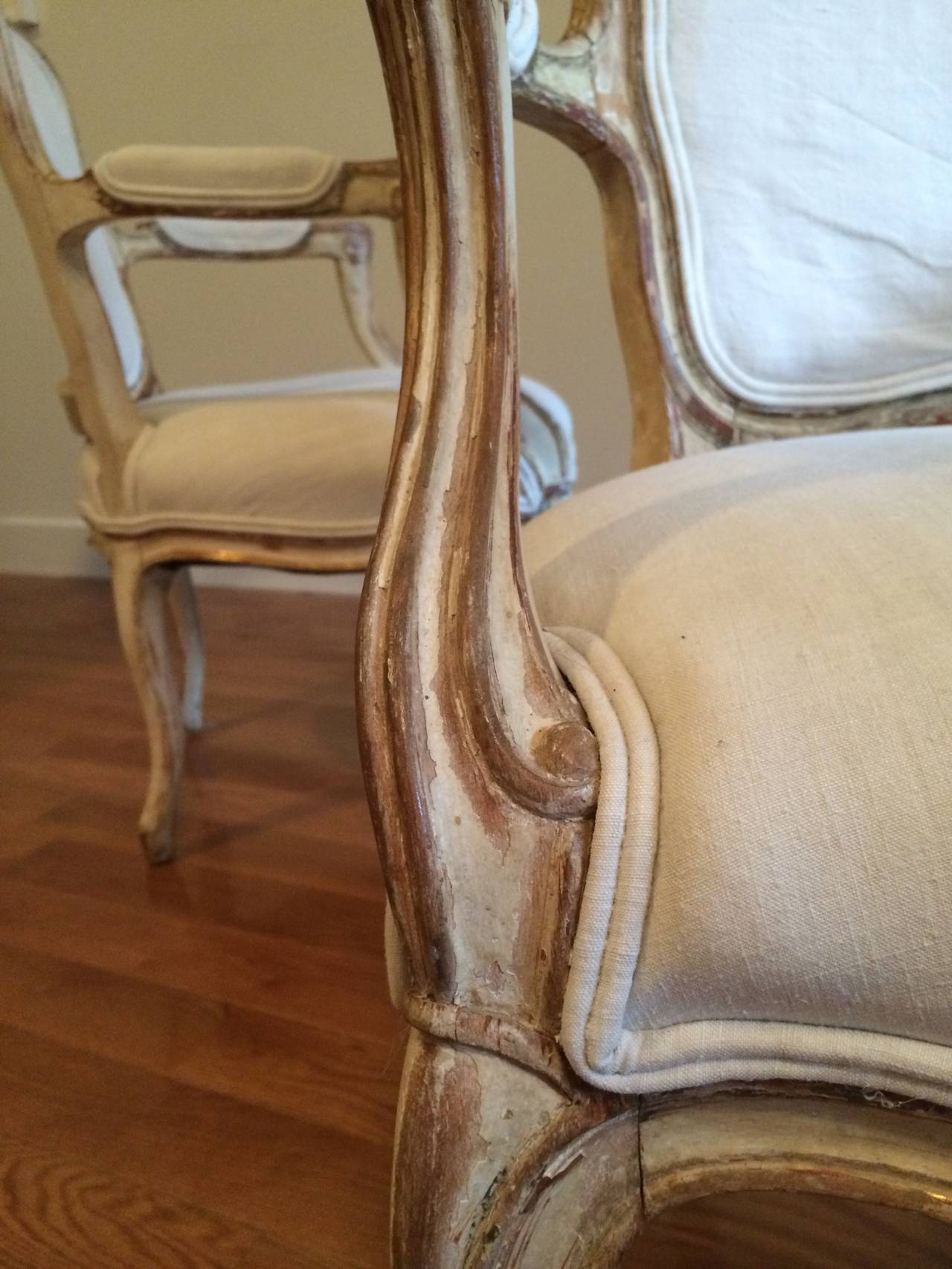 19th Century Pair of French Louis XV Style Fauteuils 2