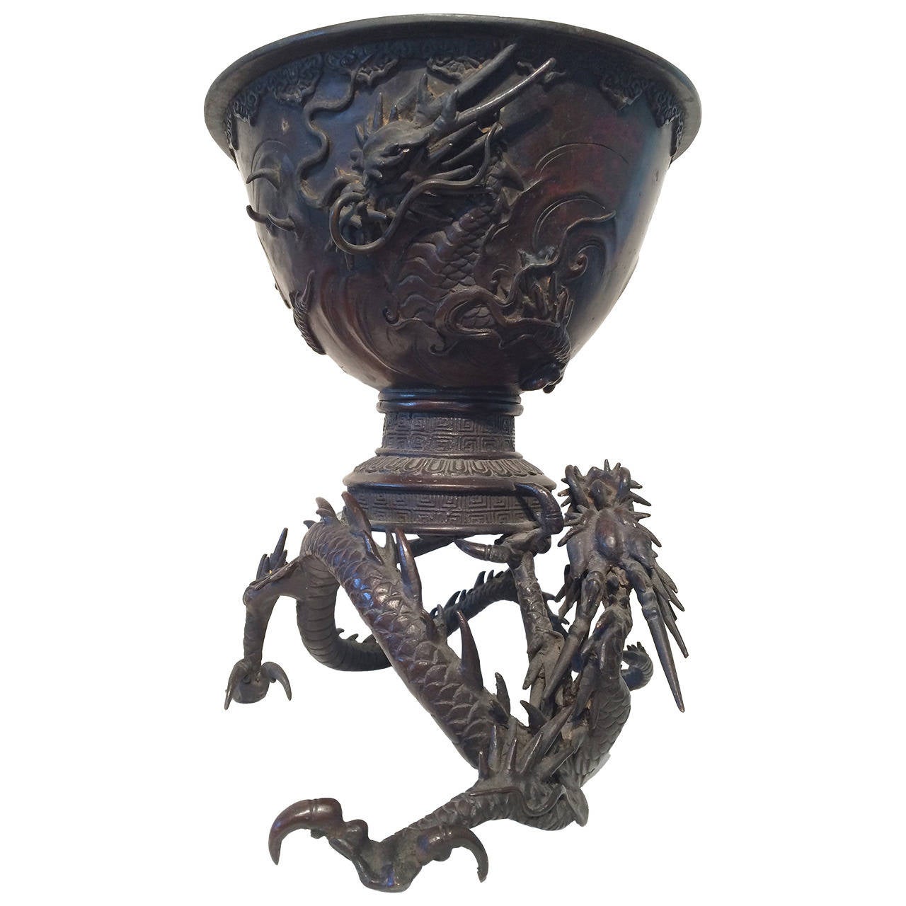 Japanese Usubata Ikebana Vase, Meiji Period For Sale at 1stdibs